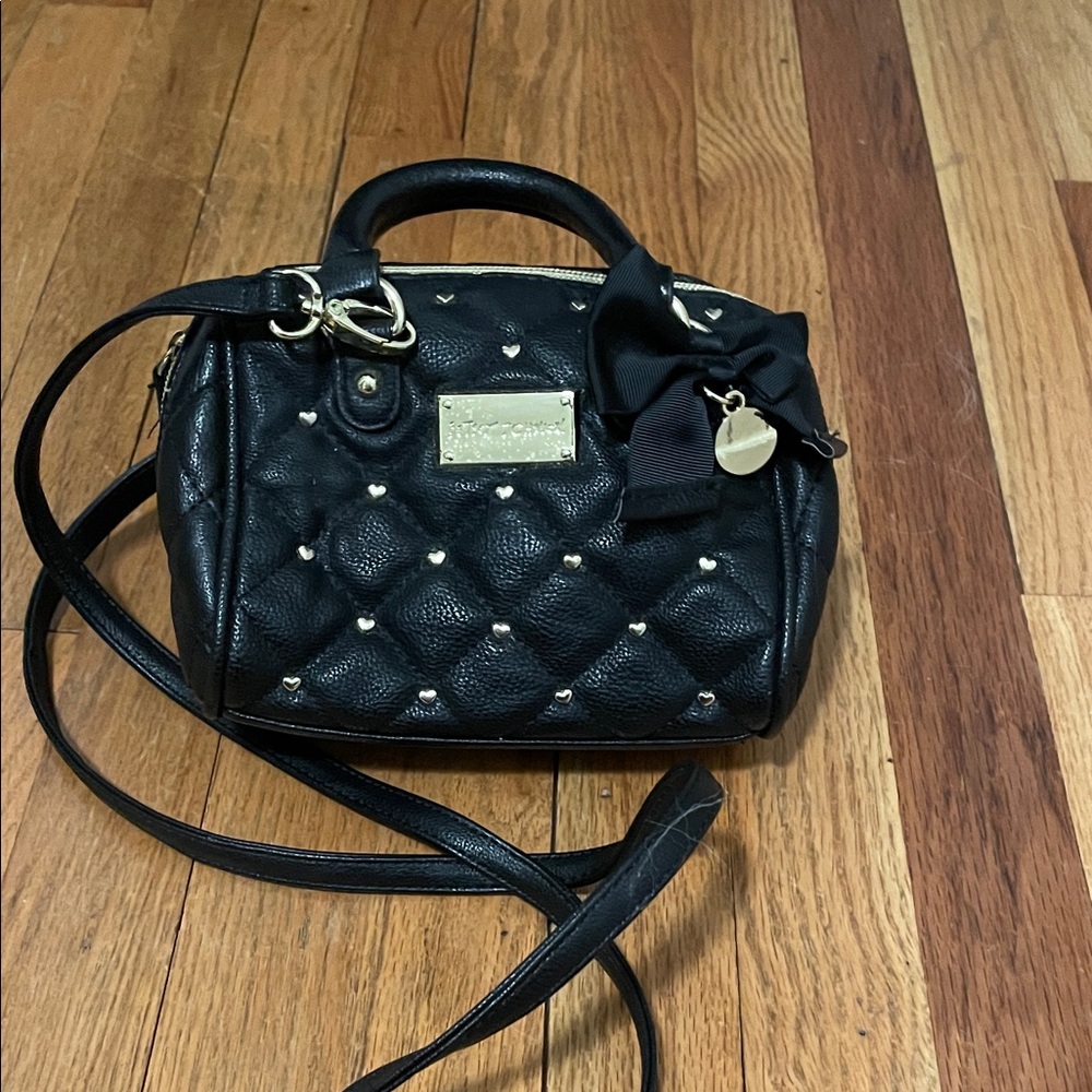 Betsy Johnson Black Quilted Small Bag.It